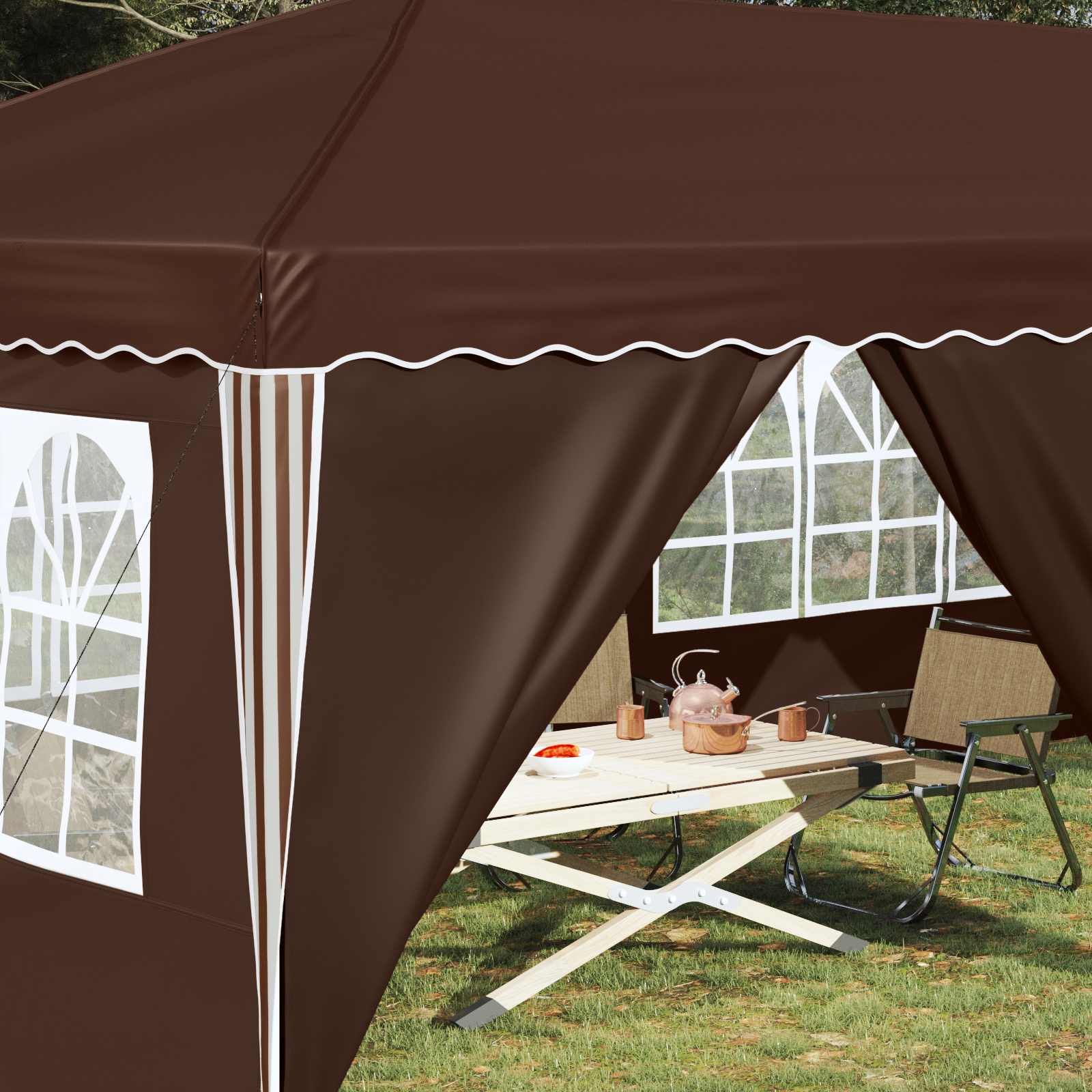 Pop-up Partyzelt 575 x 290 x 245 cm Creme