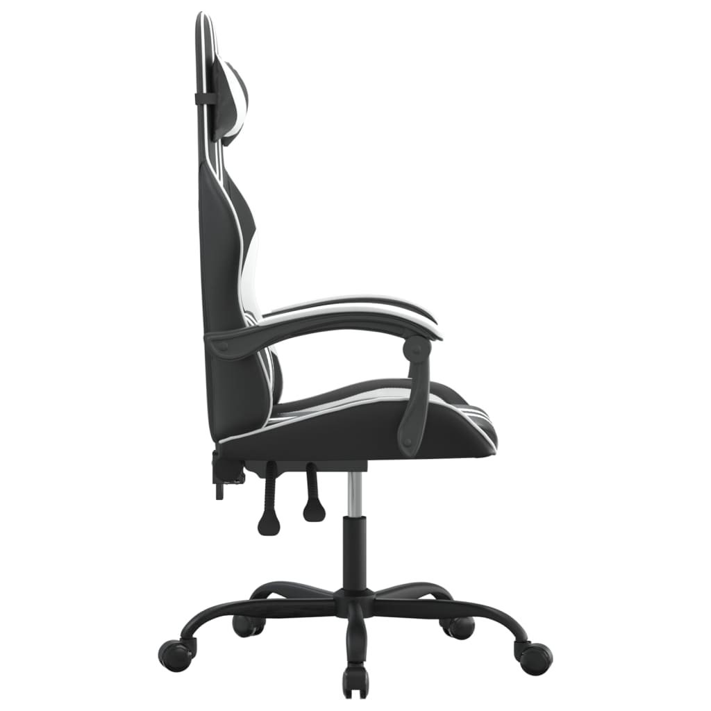 Gaming-Stuhl Drehbar Schwarz und Blau Kunstleder