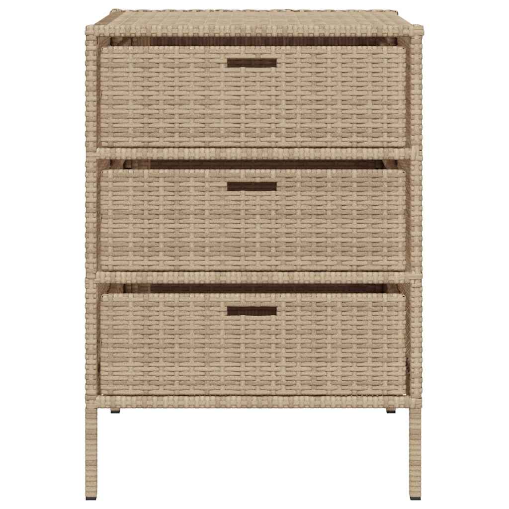 Gartenschrank Schwarz 55x59x80 cm Poly Rattan