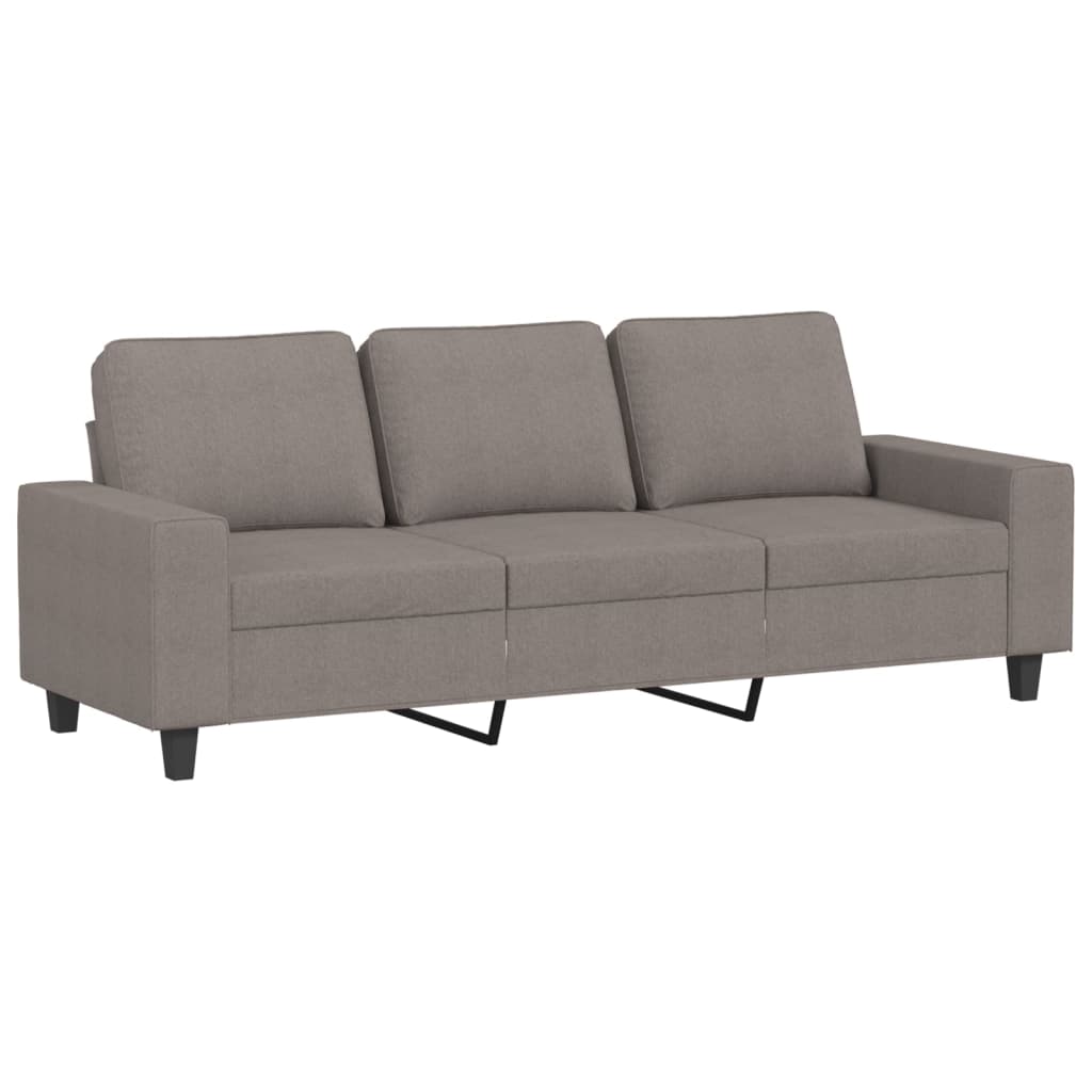 3-Sitzer-Sofa mit Hocker Hellgrau 180 cm Stoff
