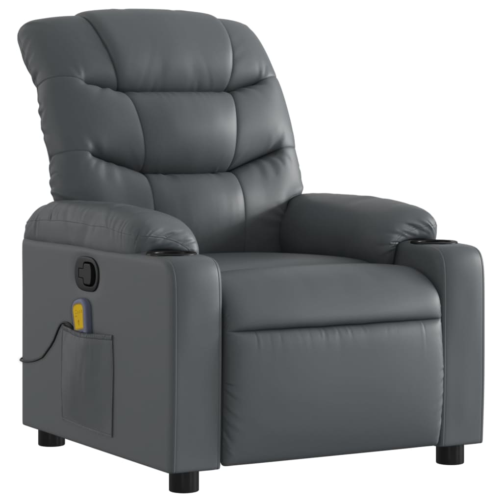 Massage-Relaxsessel, Kunstleder, Schwarz