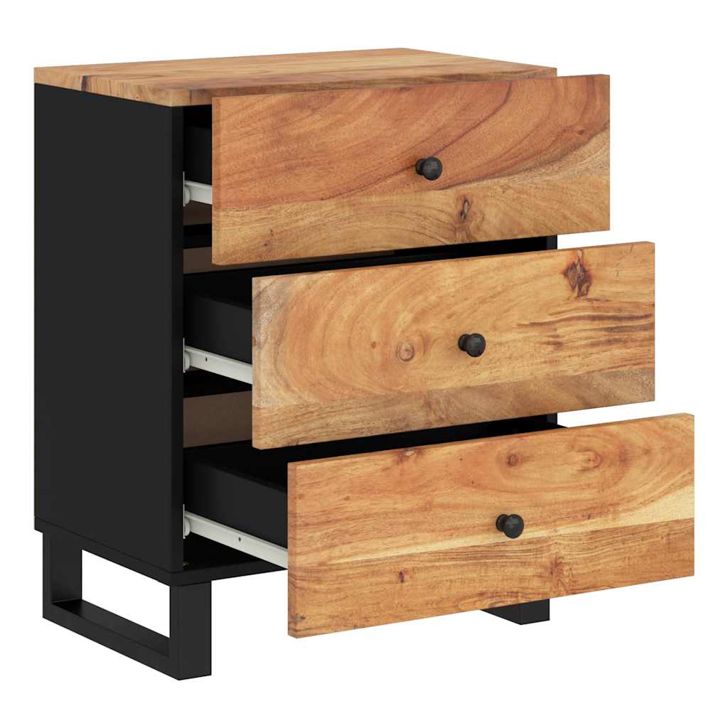 Nachttisch 50x33x62 cm Massivholz Mango & Holzwerkstoff