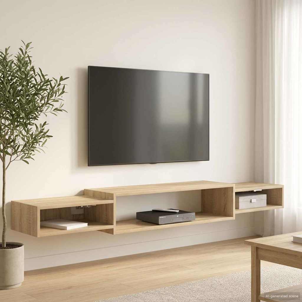 Wandmontierter TV-Schrank Wandhalterung Weiß 140 x 28 x 21 cm