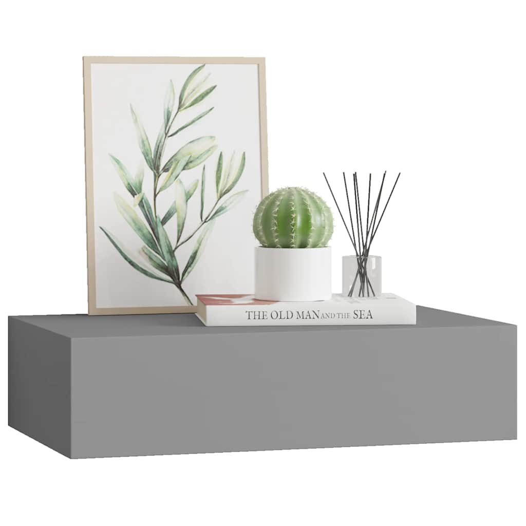 Wandregal mit Schublade Weiß 40x23,5x10 cm MDF