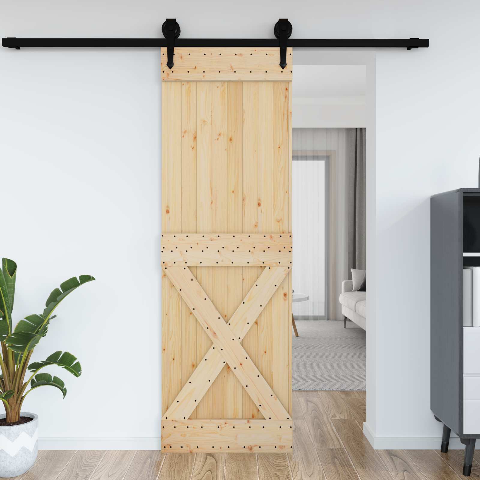 Tür NARVIK Natur 80 x 210 cm Massivkiefer
