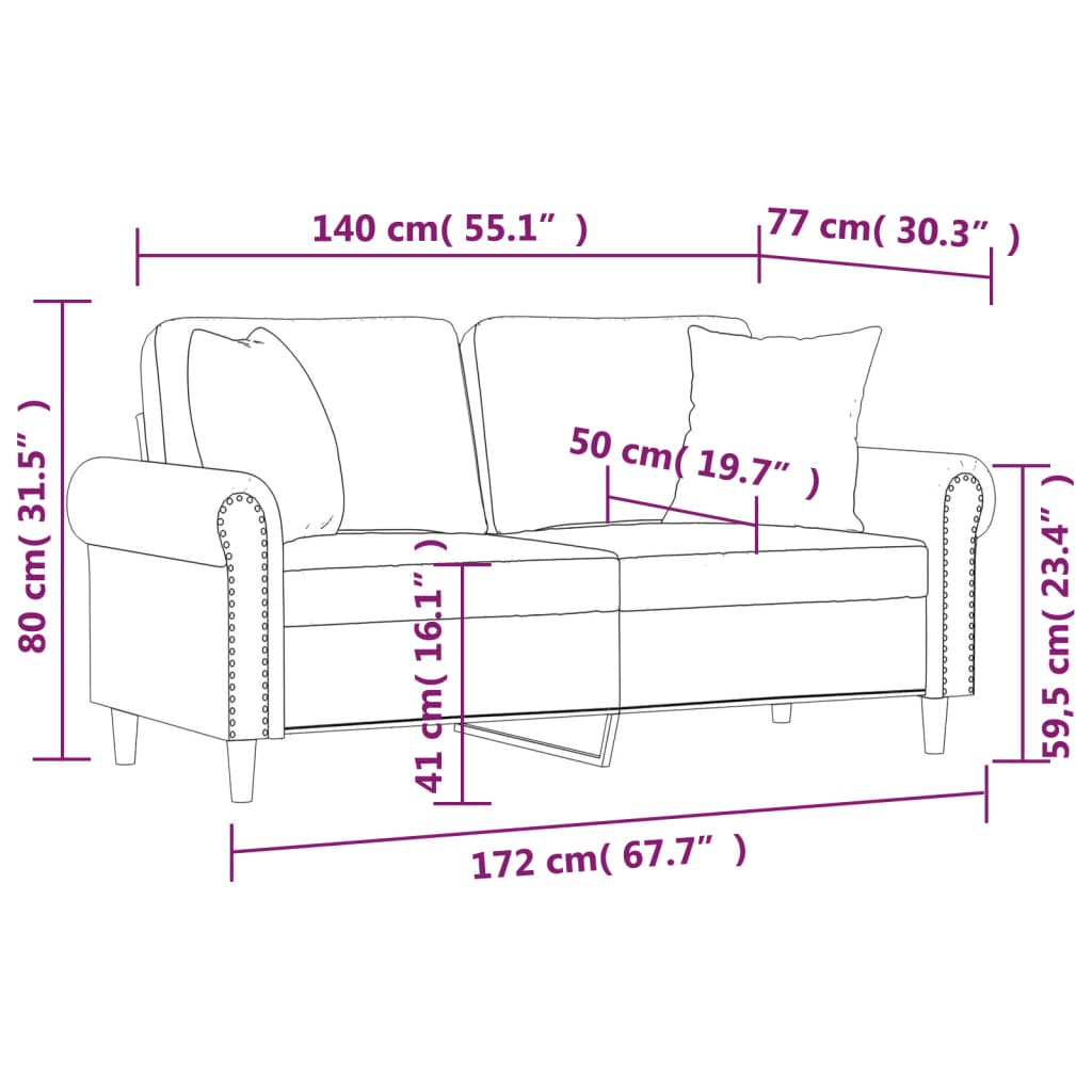 2-Sitzer-Sofa mit Zierkissen Dunkelgrün 120 cm Samt