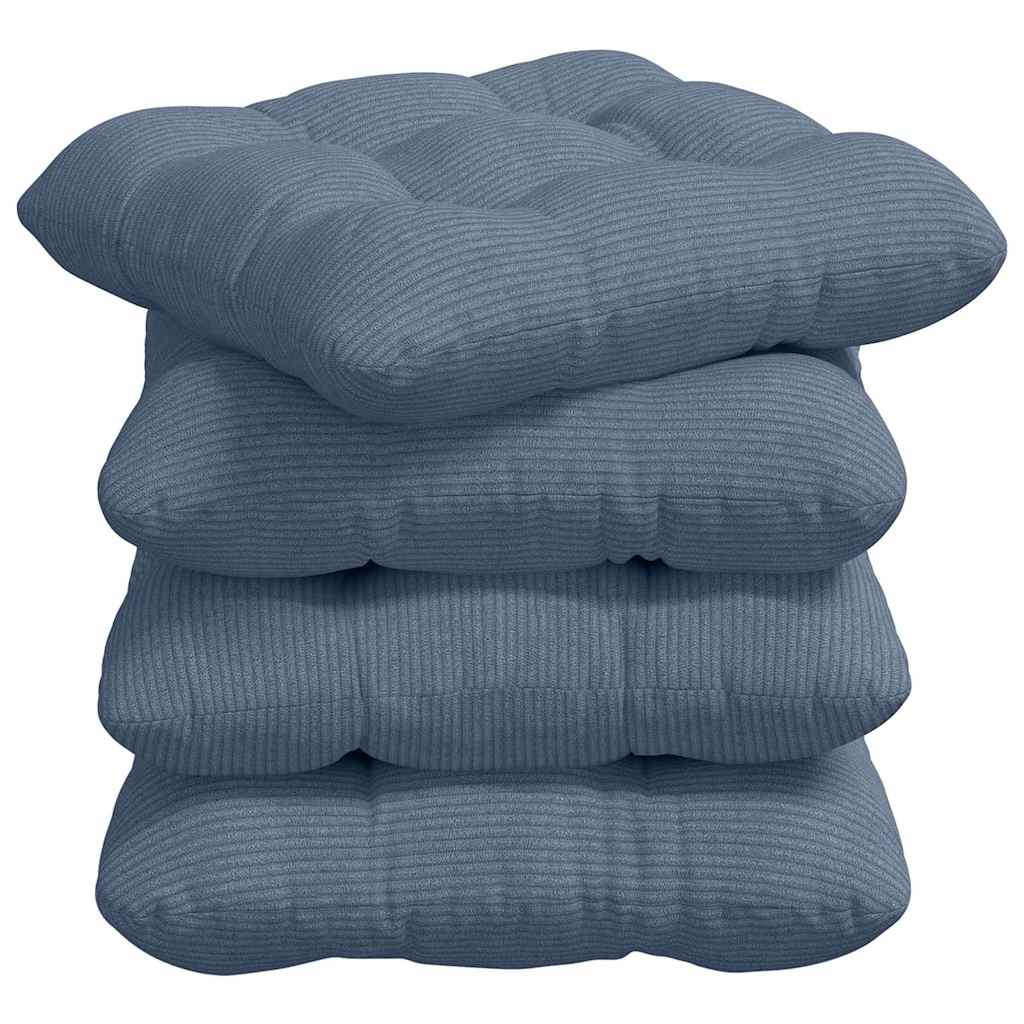 Sitzkissen 4 pcs Hellgrau 40 x 40 cm Cordstoff