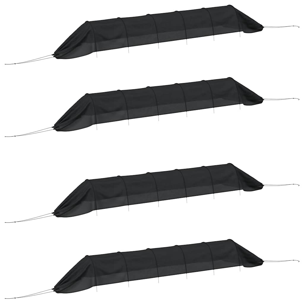 Netztunnel 2 Stk. Schwarz Stahl und Polyethylen