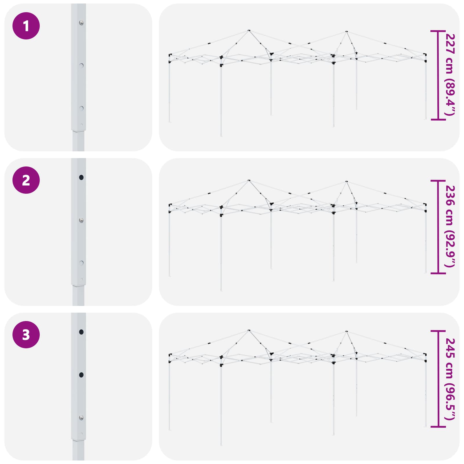 Pop-up Partyzelt 575 x 288 x 245 cm Creme Oxford-Stoff