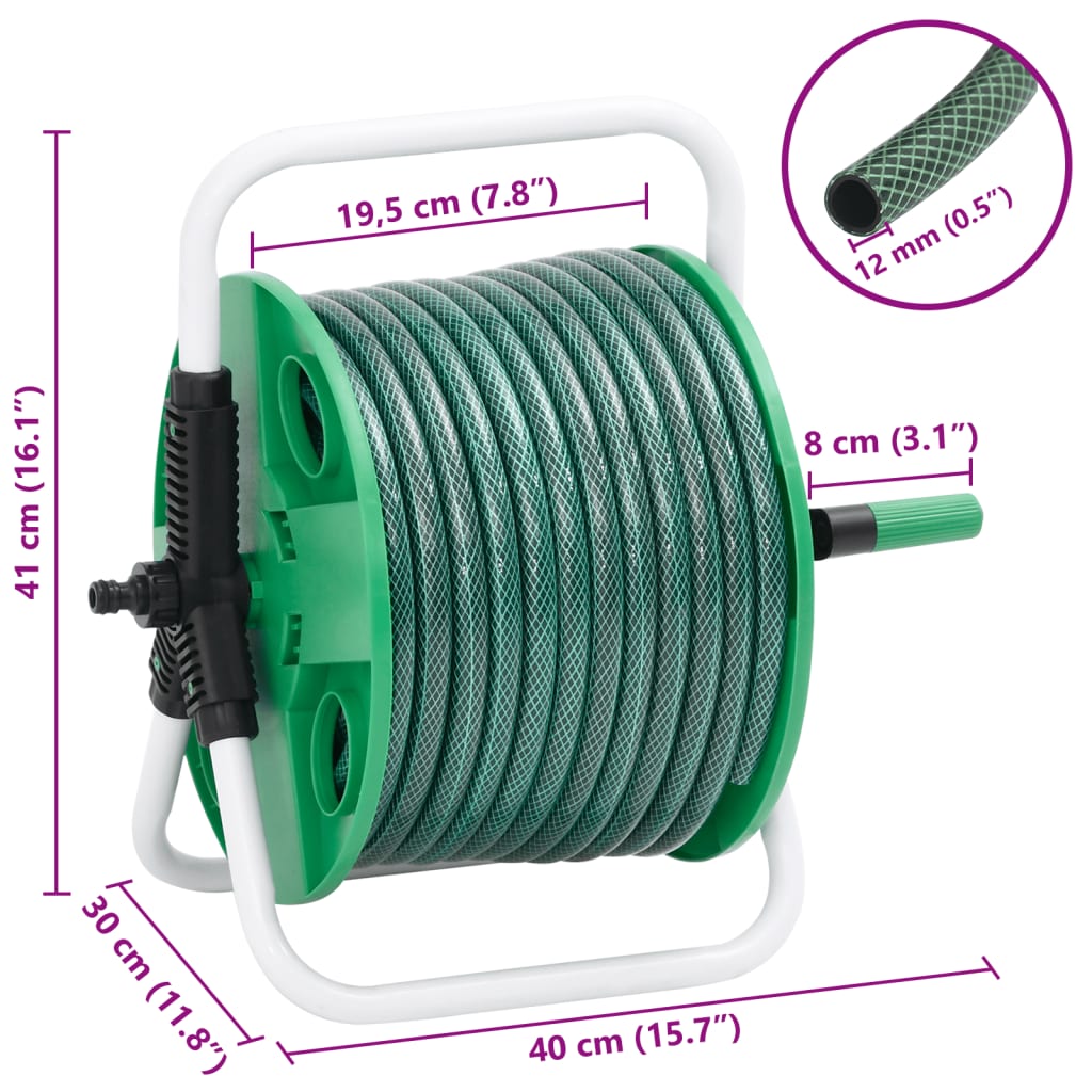 Schlauchtrommel Freistehend Grün mit 20 m Schlauch PVC