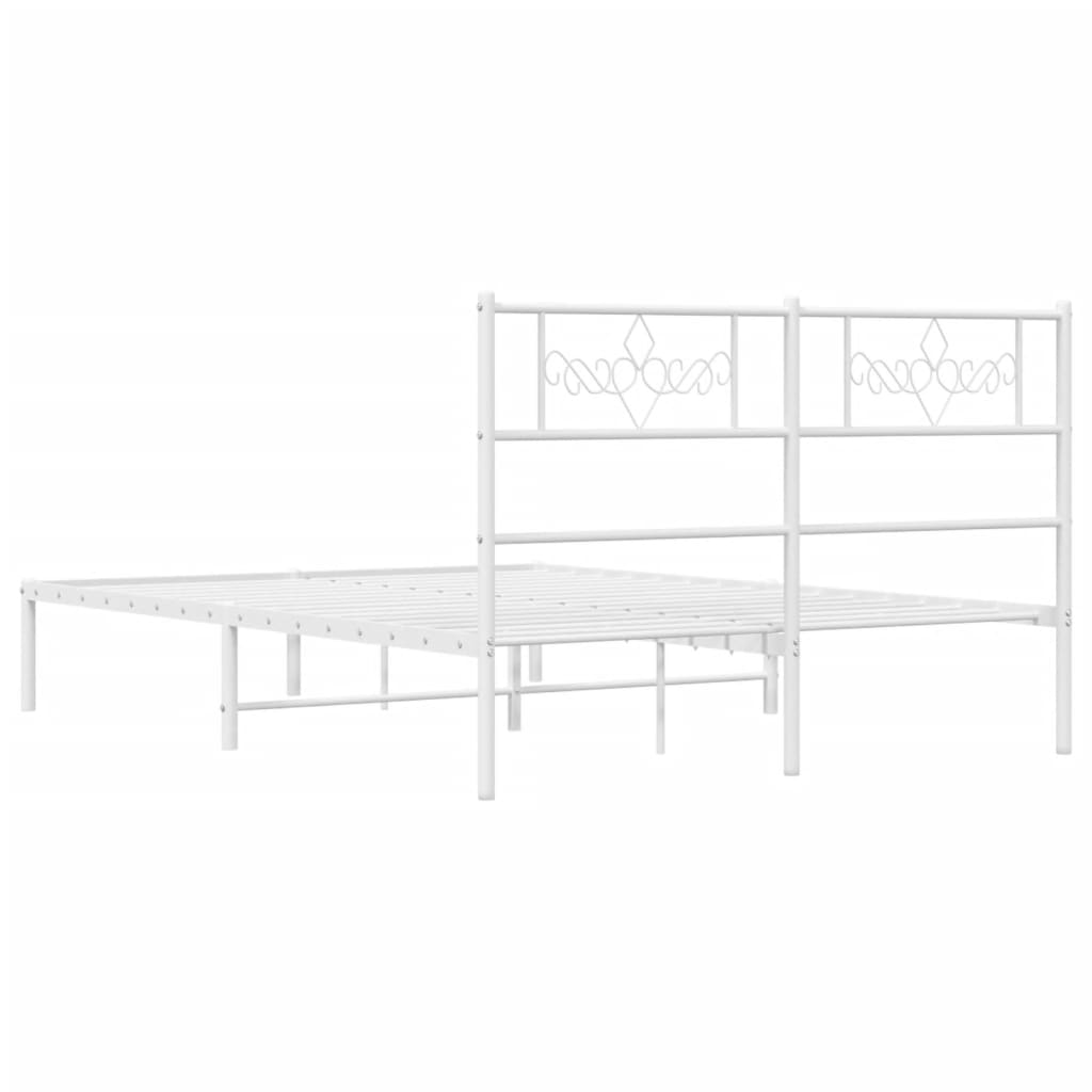 Bettgestell mit Kopfteil Metall Schwarz 100x190 cm