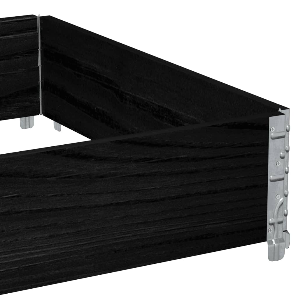 Paletten-Aufsatzrahmen Schwarz 80x60 cm Massivholz Kiefer