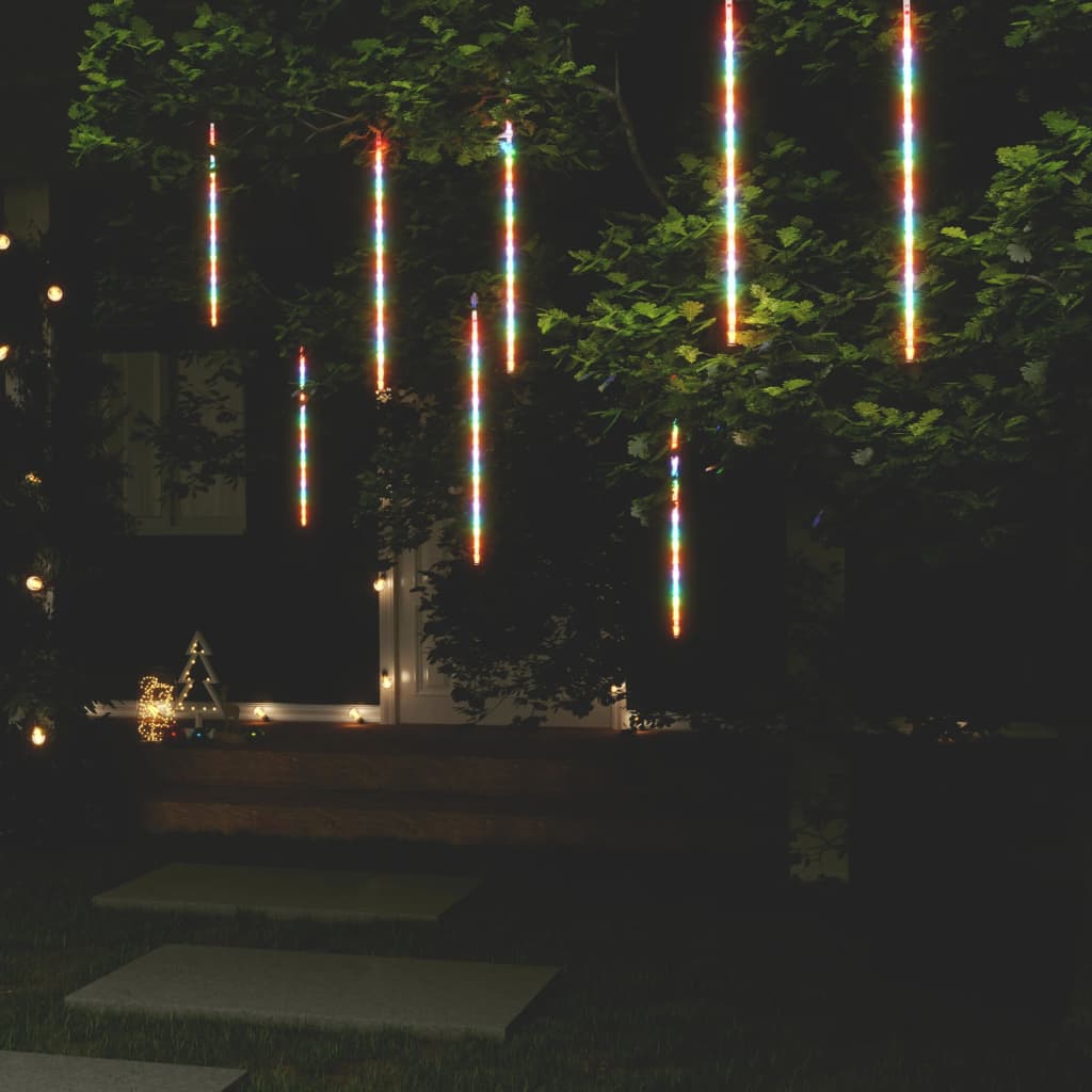 LED Meteor-Lichter 8 Stk. 30 cm Kaltweiß 192 LEDs