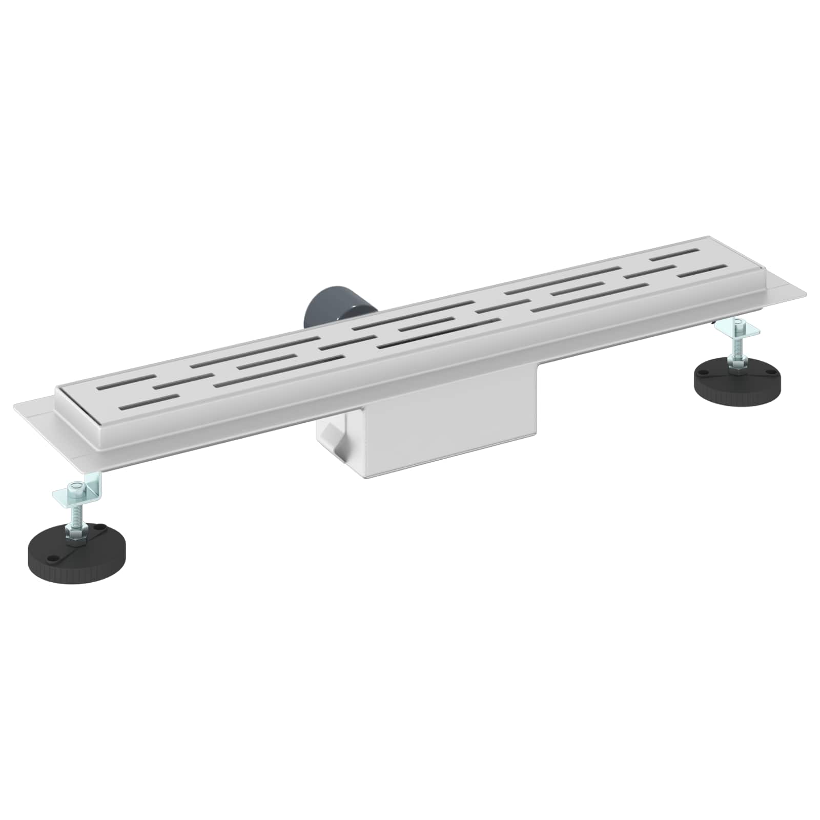 Duschabfluss mit Glasabdeckung Schwarz 50 cm Edelstahl 304
