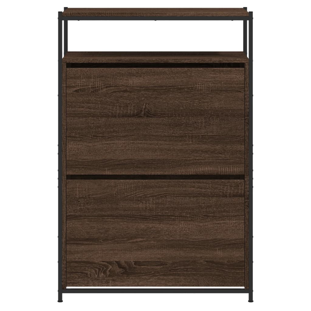 Schuhschrank mit 4 Klappen Sonoma-Eiche 100x34x112 cm
