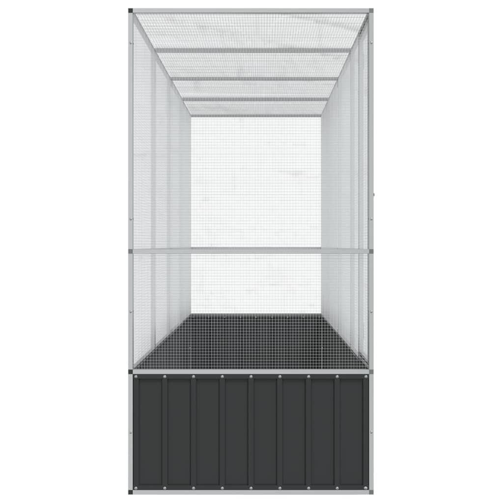 Voliere Silbern 210,5x107x212 cm Stahl
