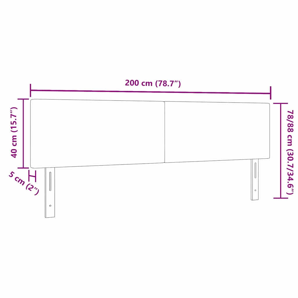 Kopfteil Hellgrau 80 cm Cordstoff