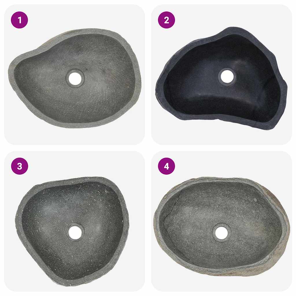 Waschbecken Flussstein Oval (29-38)x(24-31) cm