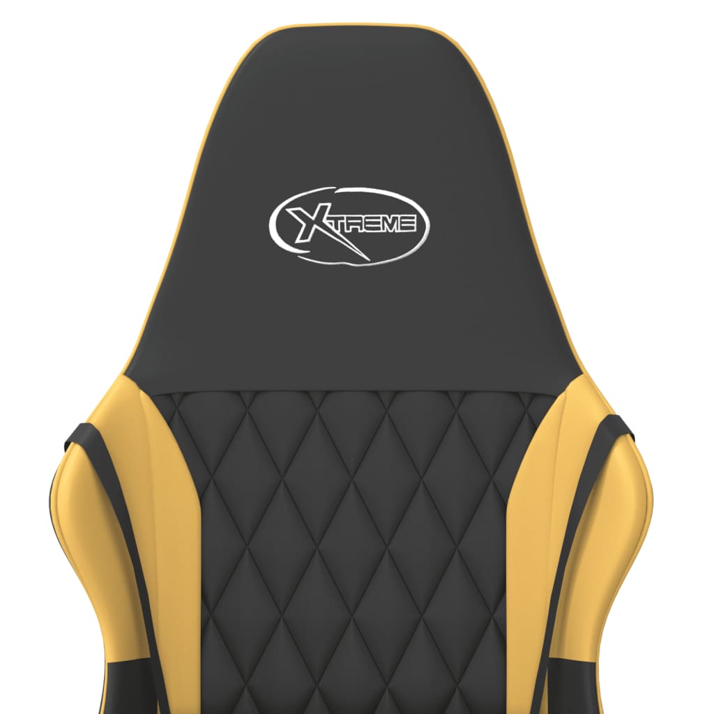 Gaming-Stuhl mit Massagefunktion Schwarz und Blau Kunstleder