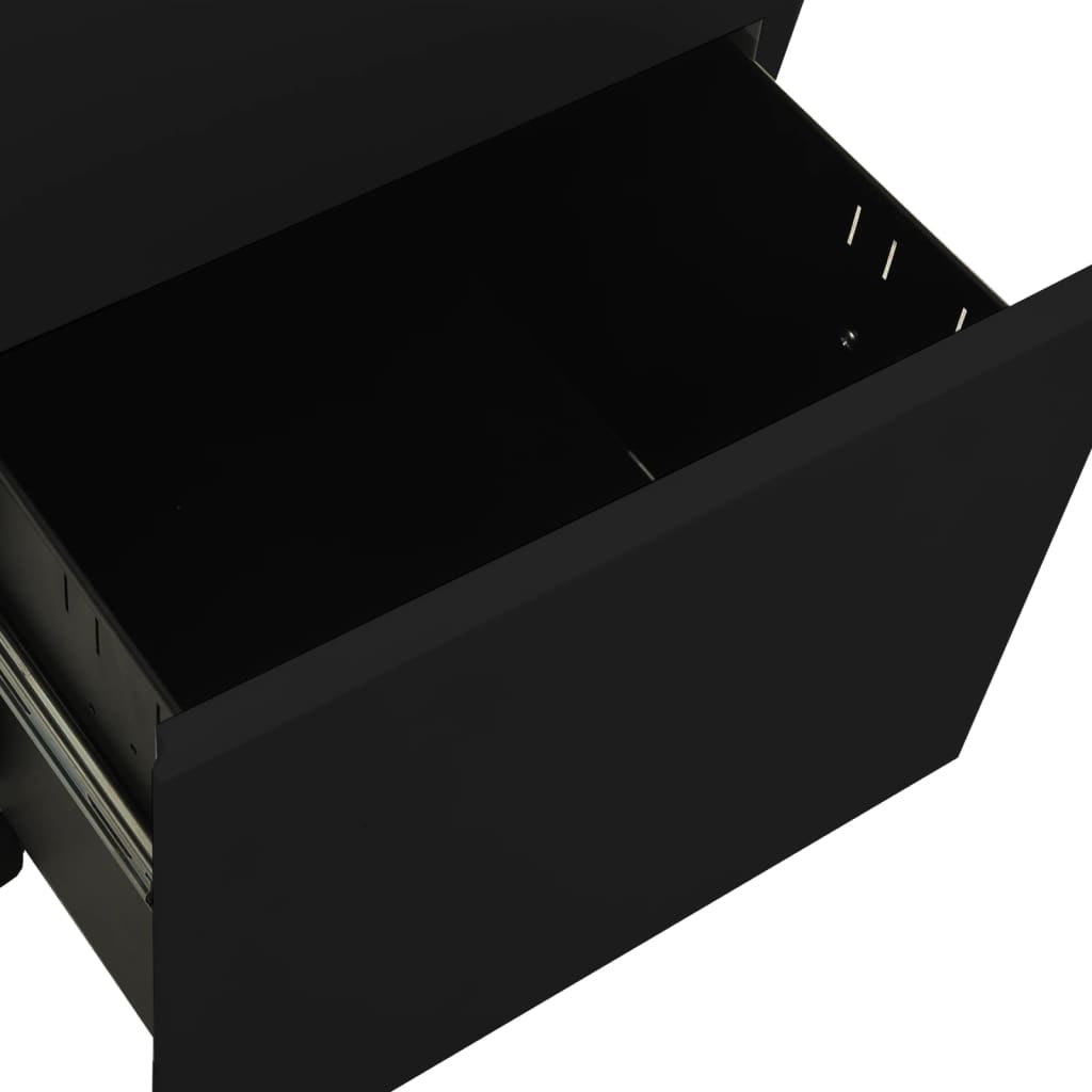 Aktenschrank mit Rollen Weiß 39x45x67 cm Stahl