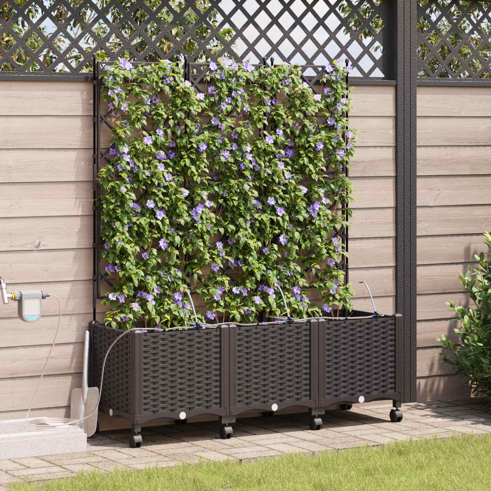 Garten-Pflanzgefäß 4 Stk. Braun 160 x 40 x 22 cm PP