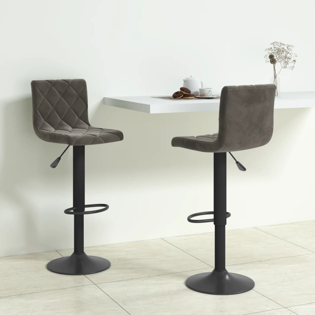 Barhocker 2 Stk. Creme Samt