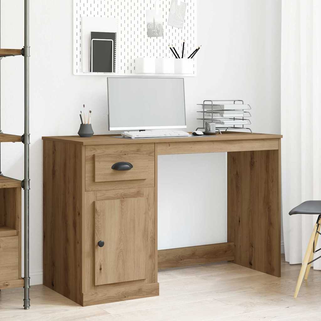 Schreibtisch mit Schublade Weiß 115x50x75 cm Holzwerkstoff