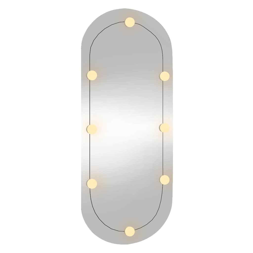 Spiegel mit LED-Leuchten 60x30 cm Glas Oval
