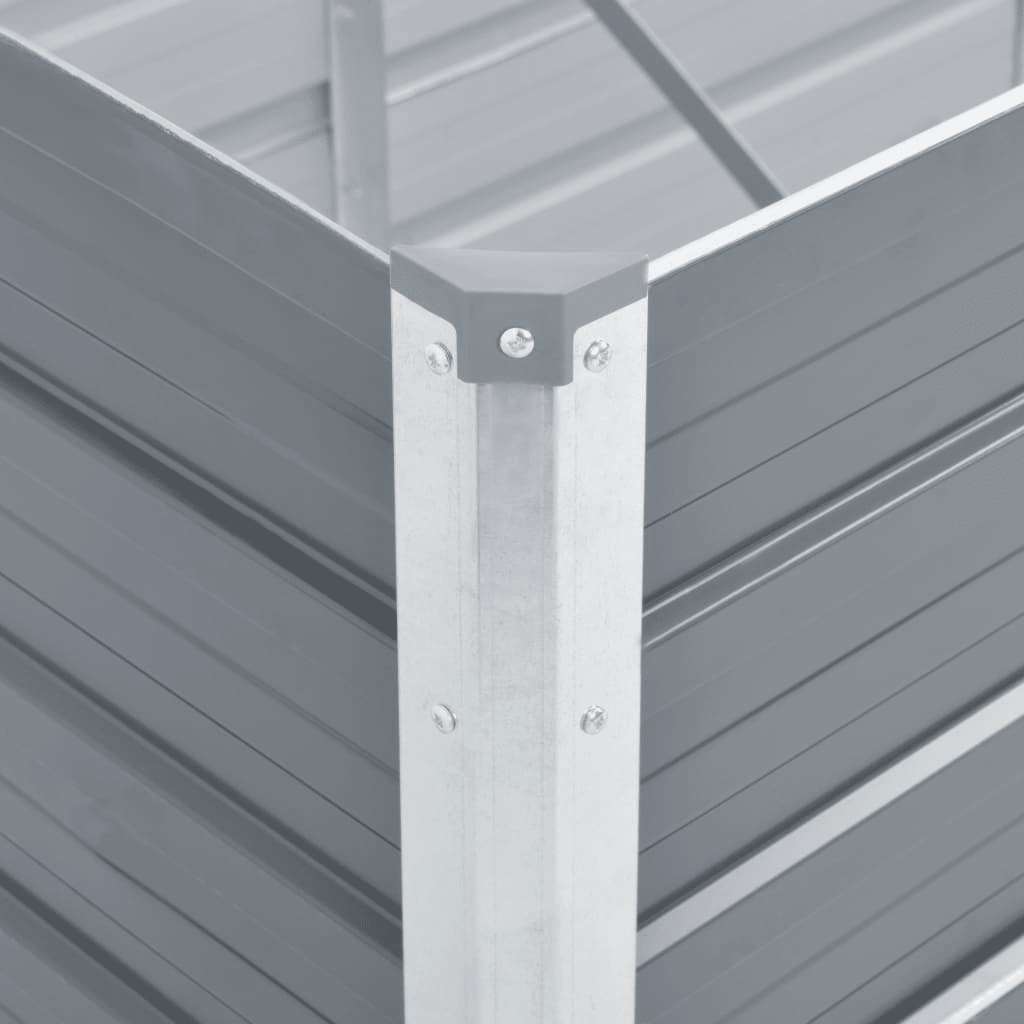 Hochbeet 160 x 80 x 77 cm Verzinkter Stahl Grau