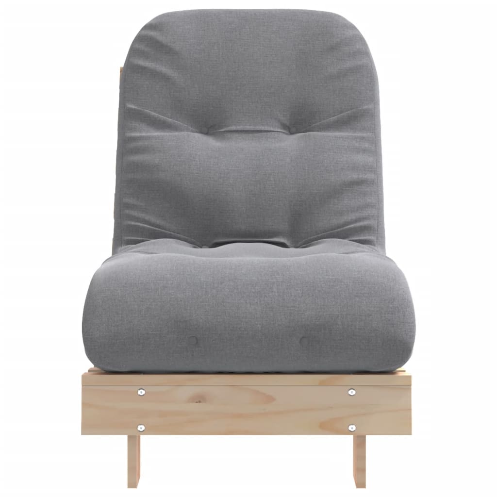 Futon Schlafsofa mit Matratze Braun 70x206x11 Massivholz Kiefer