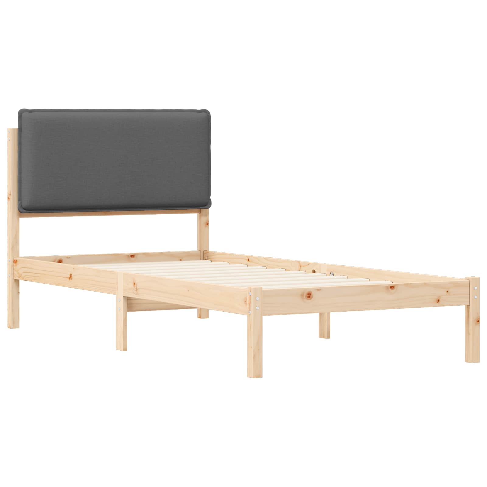 Bettgestell mit gepolstertem Kopfteil Hellgrau 200 x 200 cm