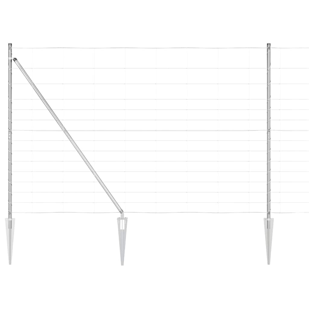 Ground Fix Geschweißter Drahtzaun 25 x 0,8 m Silber Netz