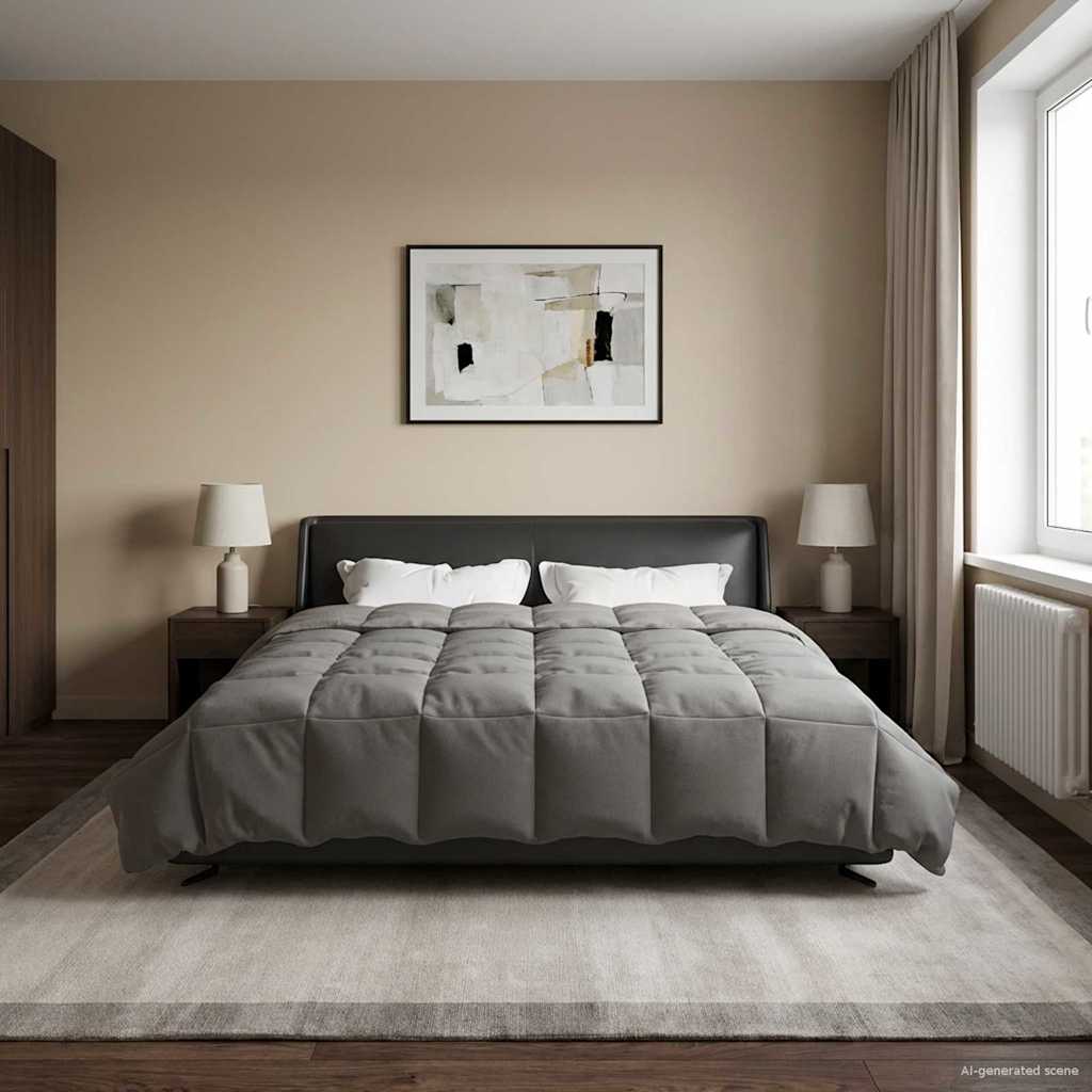 Sommerdecke Gesteppt Anthrazit 135 x 200 cm Mikrofaser