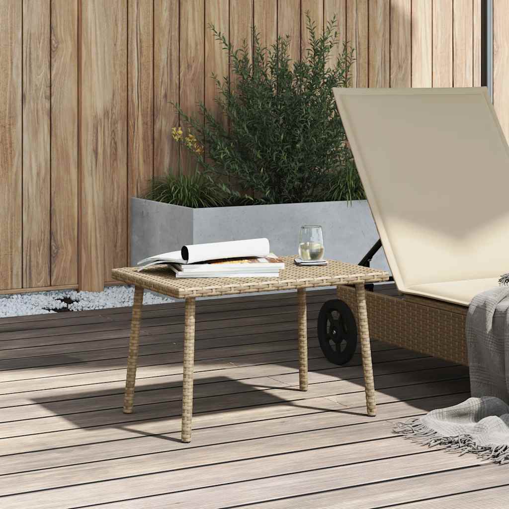 Garten-Couchtisch Rechteckig Schwarz 40x40x37 cm Poly Rattan