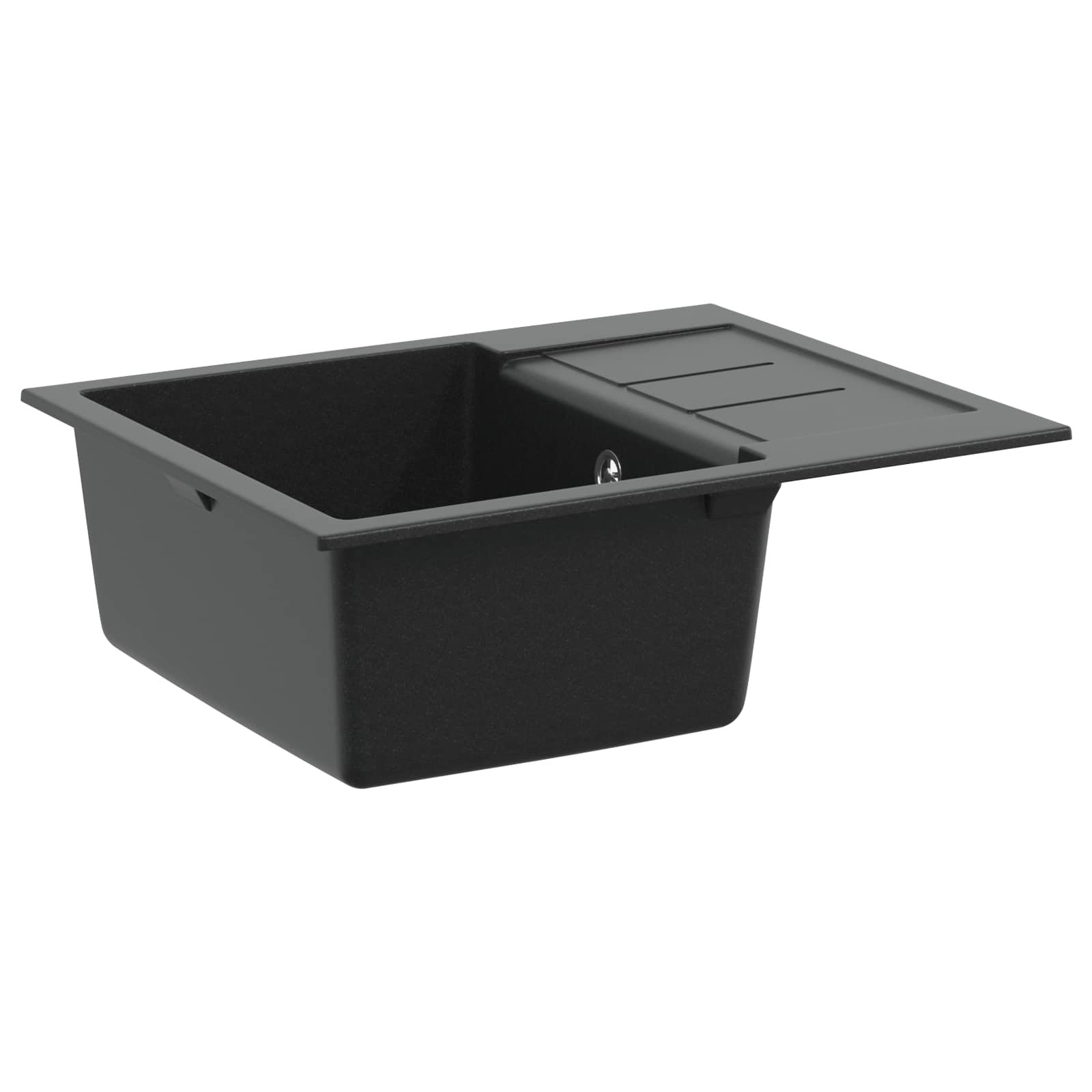 Granitspüle Einzelbecken Schwarz