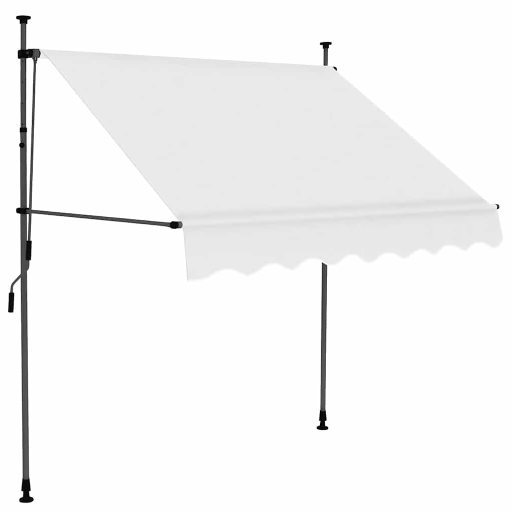 Einziehbare Markise Handbetrieben mit LED 100 cm Blau und Weiß