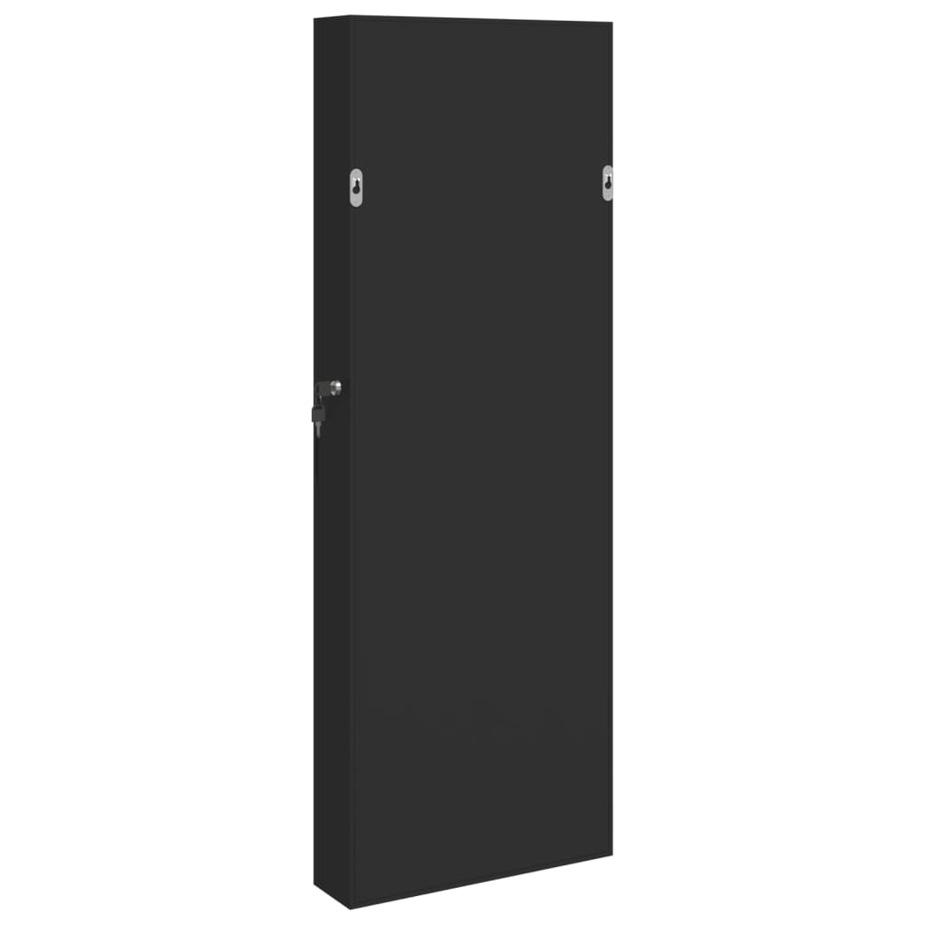 Schmuckschrank mit Spiegel Wandmontage Weiß 37,5x10x106 cm
