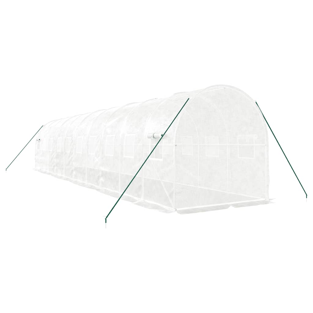 Gewächshaus mit Stahlrahmen Weiß 8 m² 4x2x2 m
