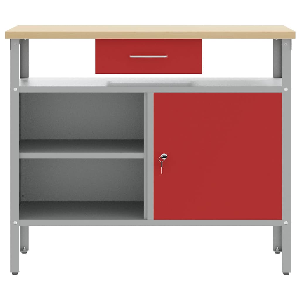 Werkbank mit Schubladen Schwarz und Grau 100 x 55 x 85 cm