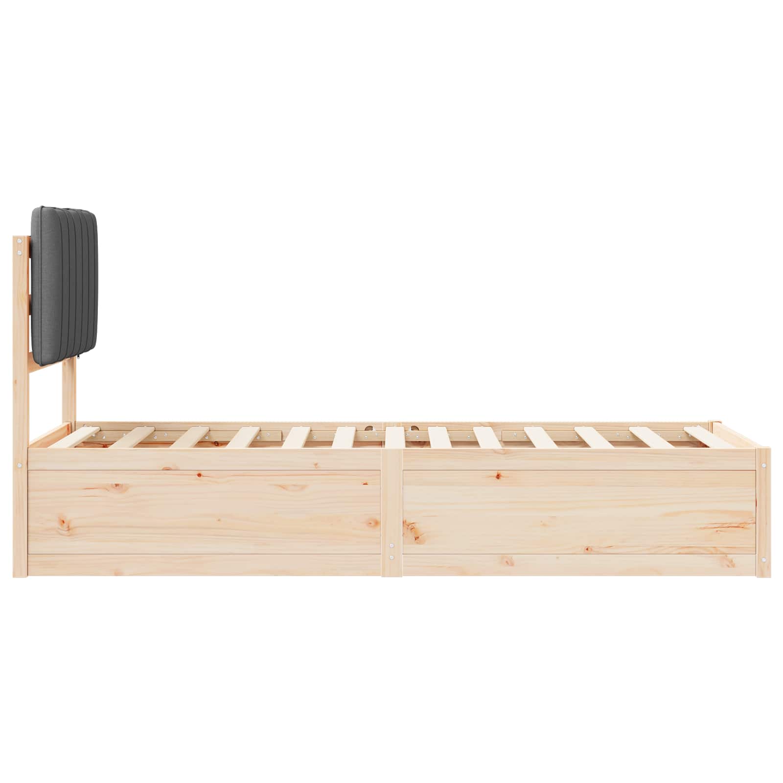 Bettgestell mit gepolstertem Kopfteil Hellgrau 200 x 200 cm