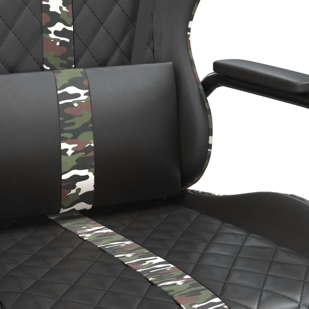 Gaming-Stuhl mit Massagefunktion Gold und Schwarz Kunstleder