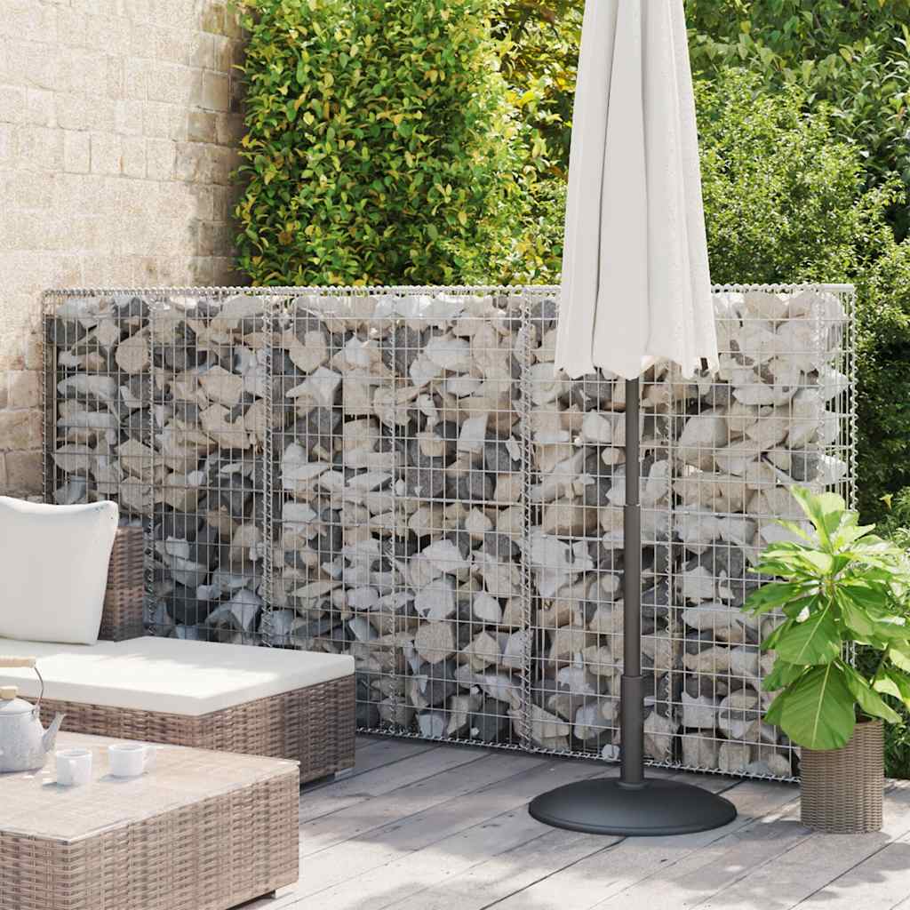Gabionenwand mit Abdeckung Verzinkter Stahl 20×20×100 cm