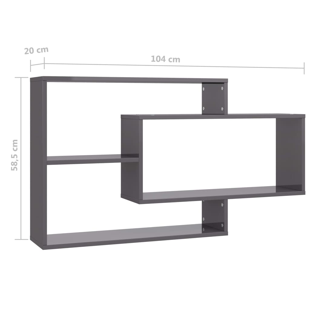 Wandregale Weiß 104x20x58,5 cm Holzwerkstoff
