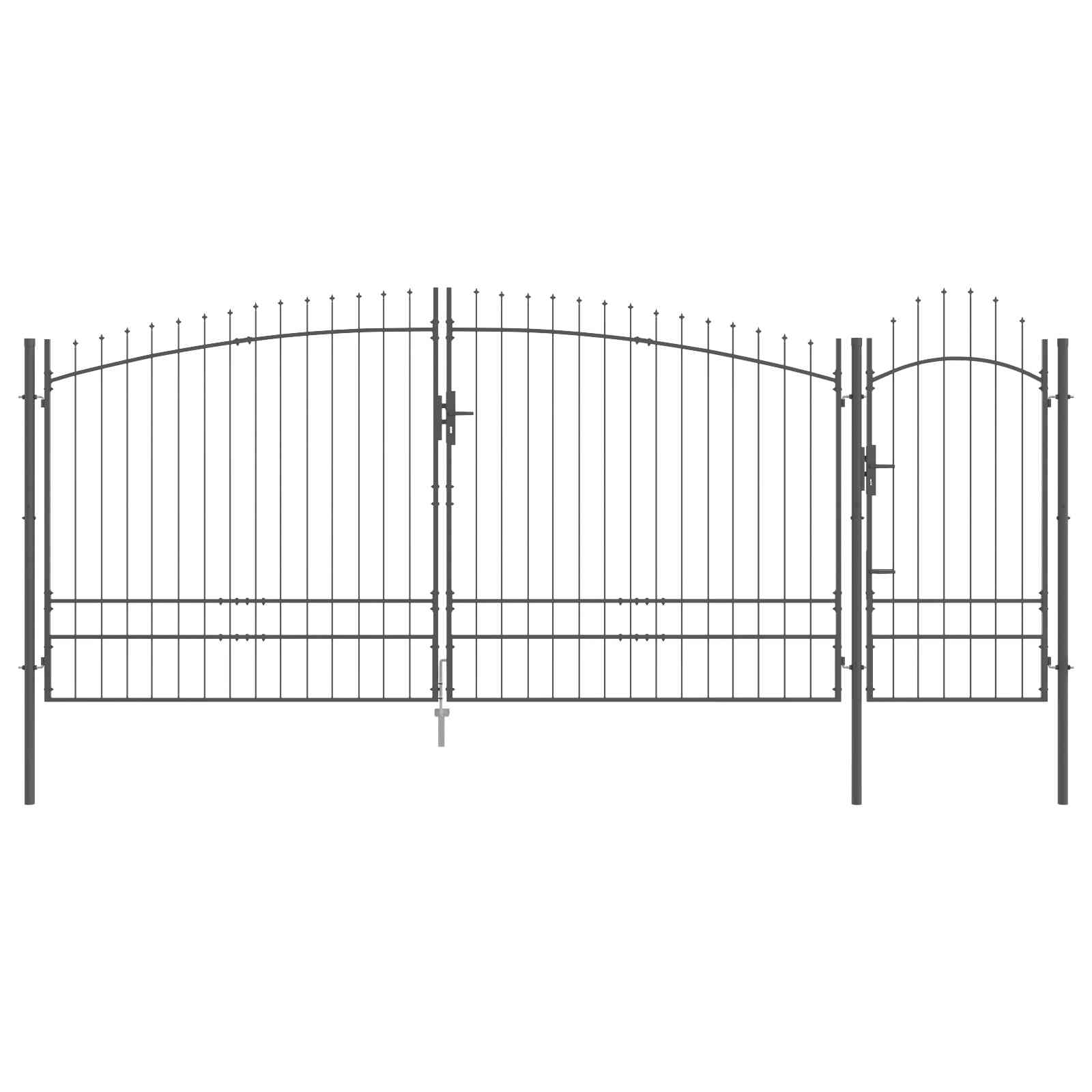 Gartentor Woerden Stahl 1x4 m Schwarz