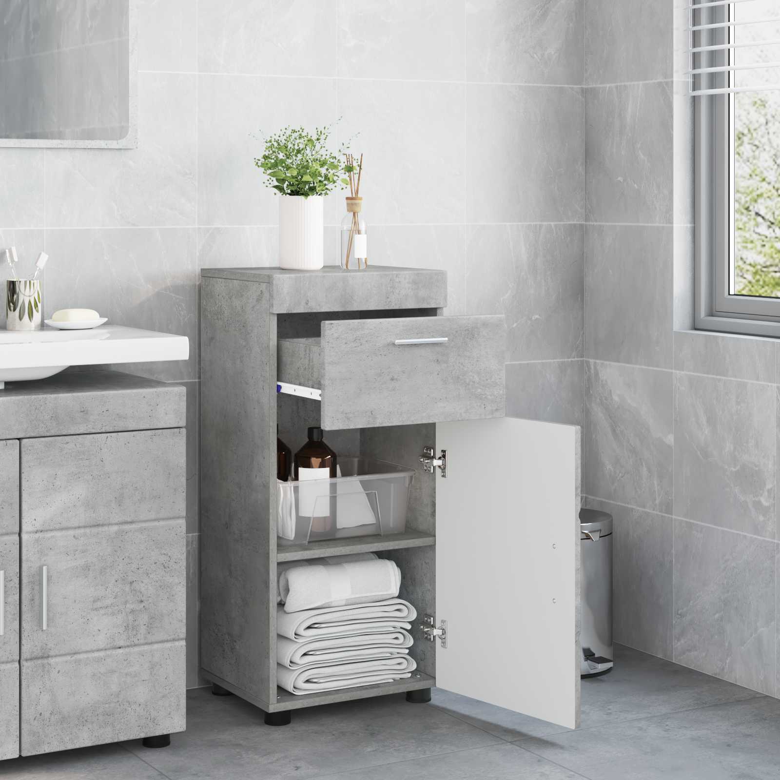 Badezimmermöbel-Set TULUM 2 pcs Weiß 60 x 34 x 63 cm
