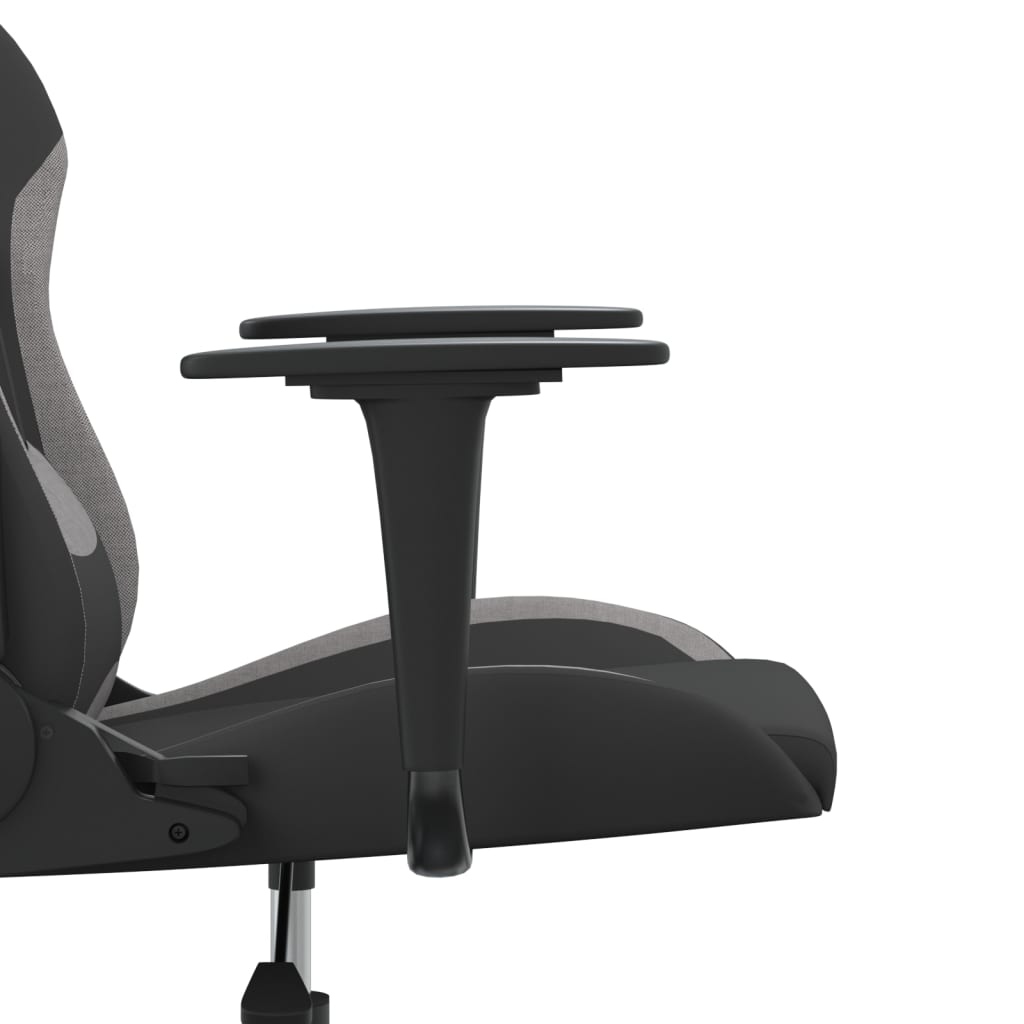 Gaming-Stuhl mit Massagefunktion Schwarz und Creme Stoff