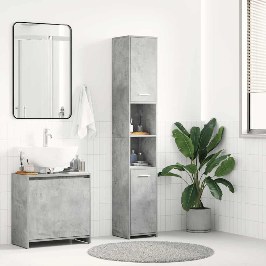 Badezimmerschrank Weiß 30x30x183,5 cm Holzwerkstoff
