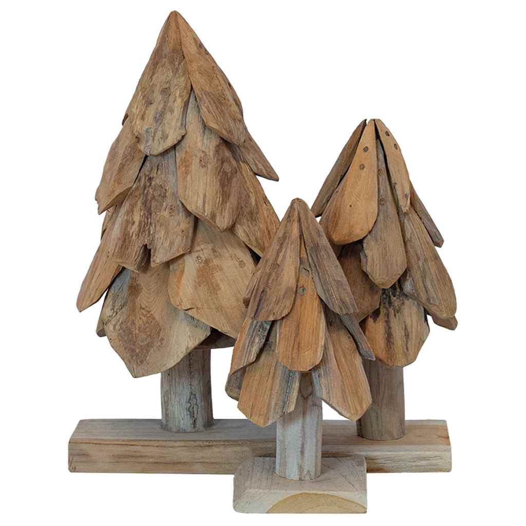 Weihnachtsbaum mit Ständer Braun 61 cm Massivholz Teak