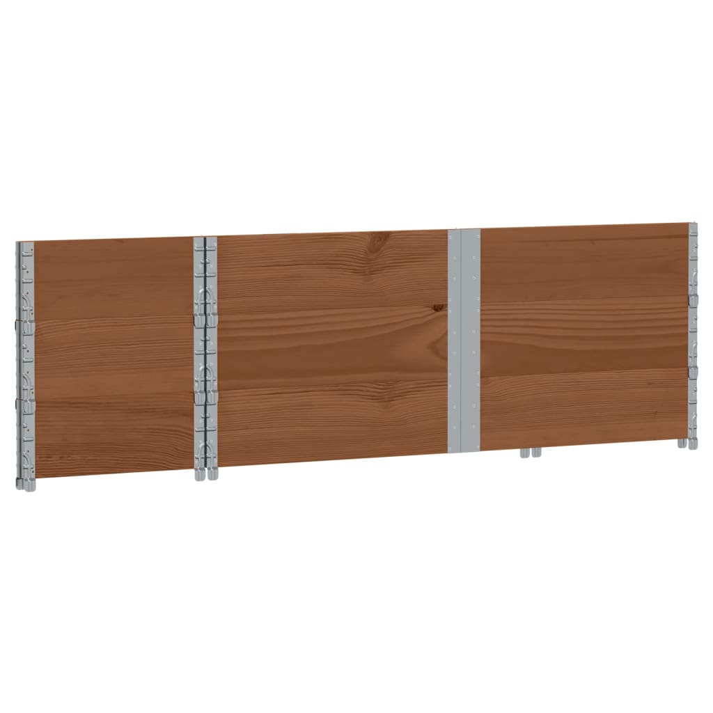 Paletten-Aufsatzrahmen Schwarz 80x60 cm Massivholz Kiefer