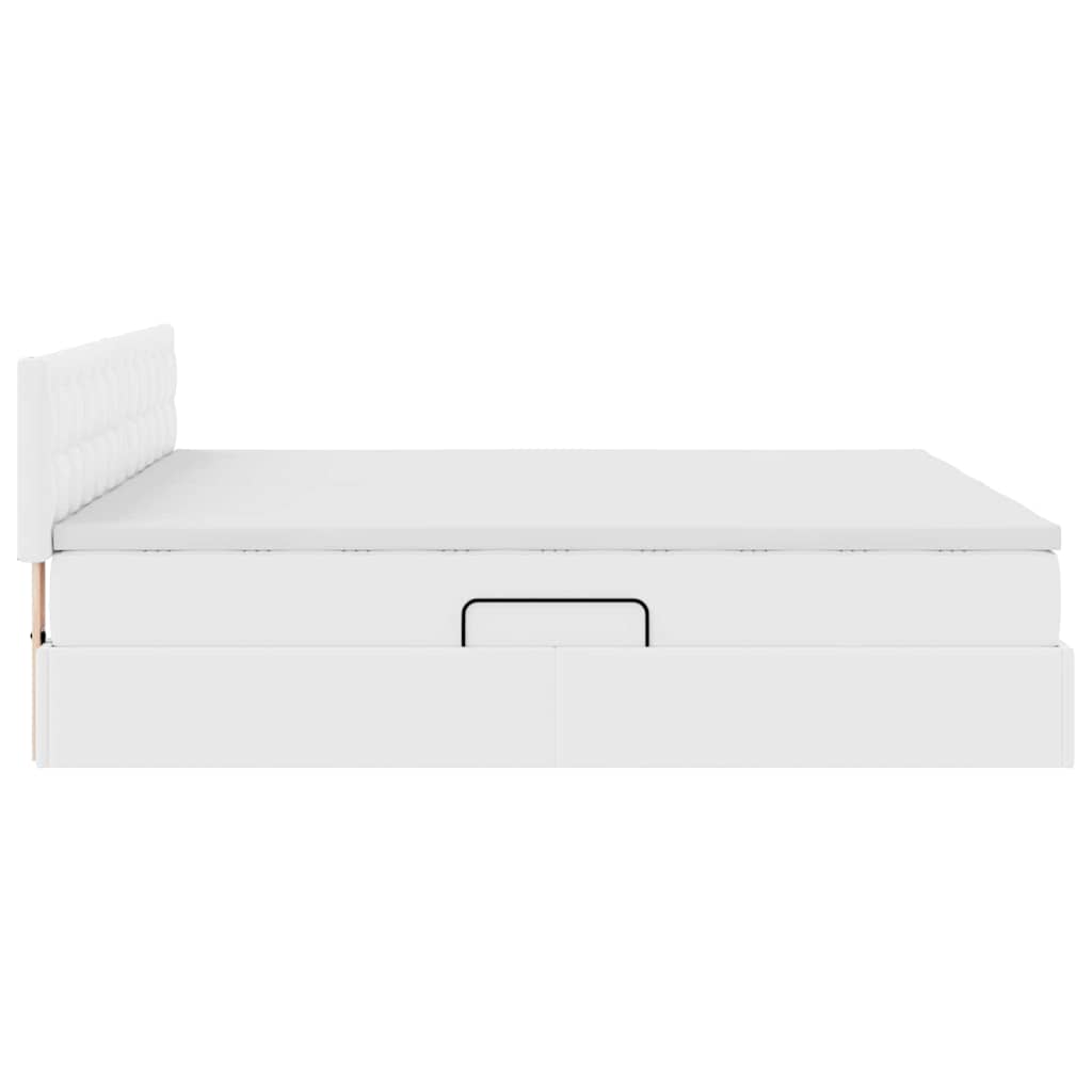 Bett mit Stauraum und LED Schwarz 180 x 200 cm Kunstleder